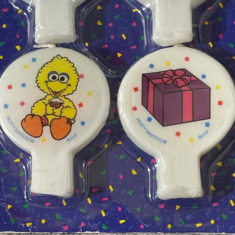 Vintage Sesame Street “You’re 1!” Birthday Cake Candle Elmo Big Bird Cookie New